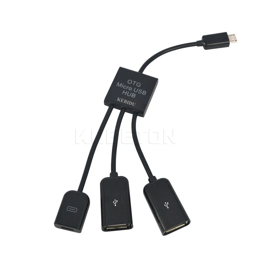 Kebidu 3 в 1 USB OTG концентратор адаптер кабель сплиттер разъемы порта Micro Дата-кабель