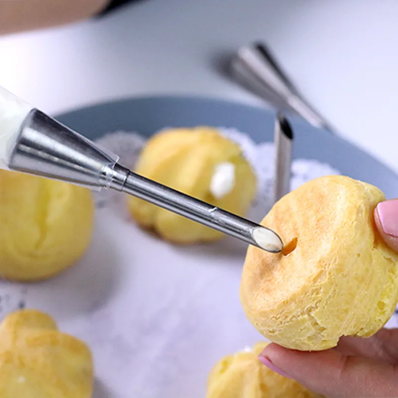 Cake Piping Nozzles Stainless Steel Cream Puffs Decorating Squeeze Flower Mouth Fancy Pastry Baking Tools Uroomee | Дом и сад