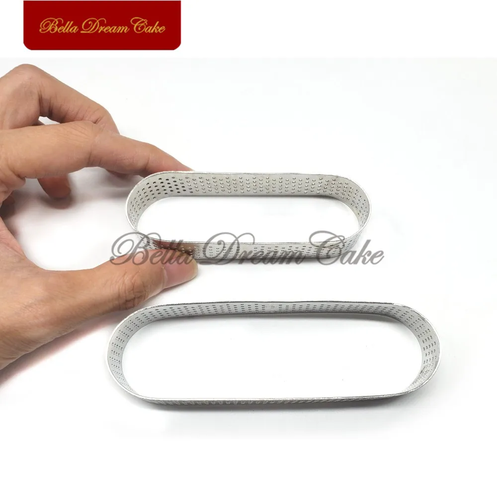 

1PC Oval Tart Ring Stainless Steel Straight Perforated Mousse Circle French Dessert Cake Decorating Tool Mousse Mould Bakeware