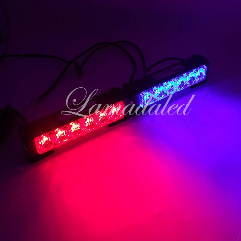 2шт 11 см Сплит 4led полицейский светодиодный светильник аварийная опасность стробоскоп светильник s бар автомобильный гриль мигающий сигнальная лампа Красный Синий Янтарный Белый - Цвет: 2x6led red blue