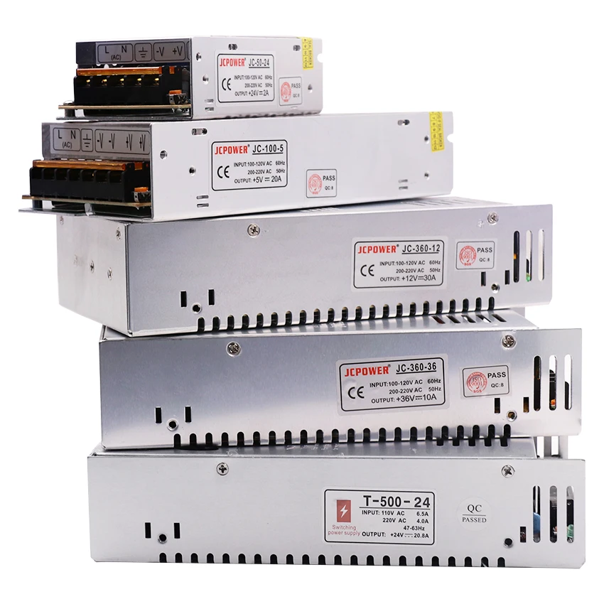 DC 12V 5V 24V 36V Led Драйвер импульсного источника питания адаптер 24W 60W 100W 120W 200W 360W 400W 500W
