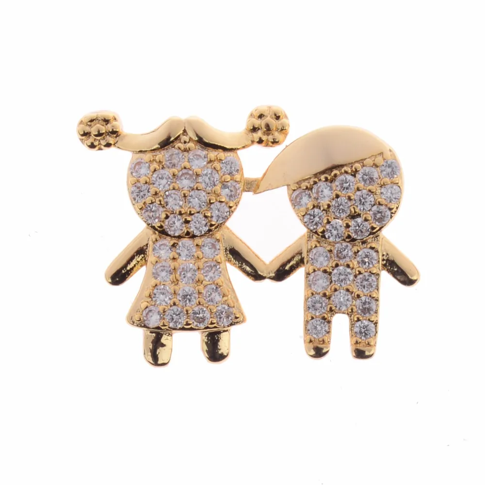 10 шт. Модные украшения мальчик и девочка Подвески микро декор циркон Цепочки