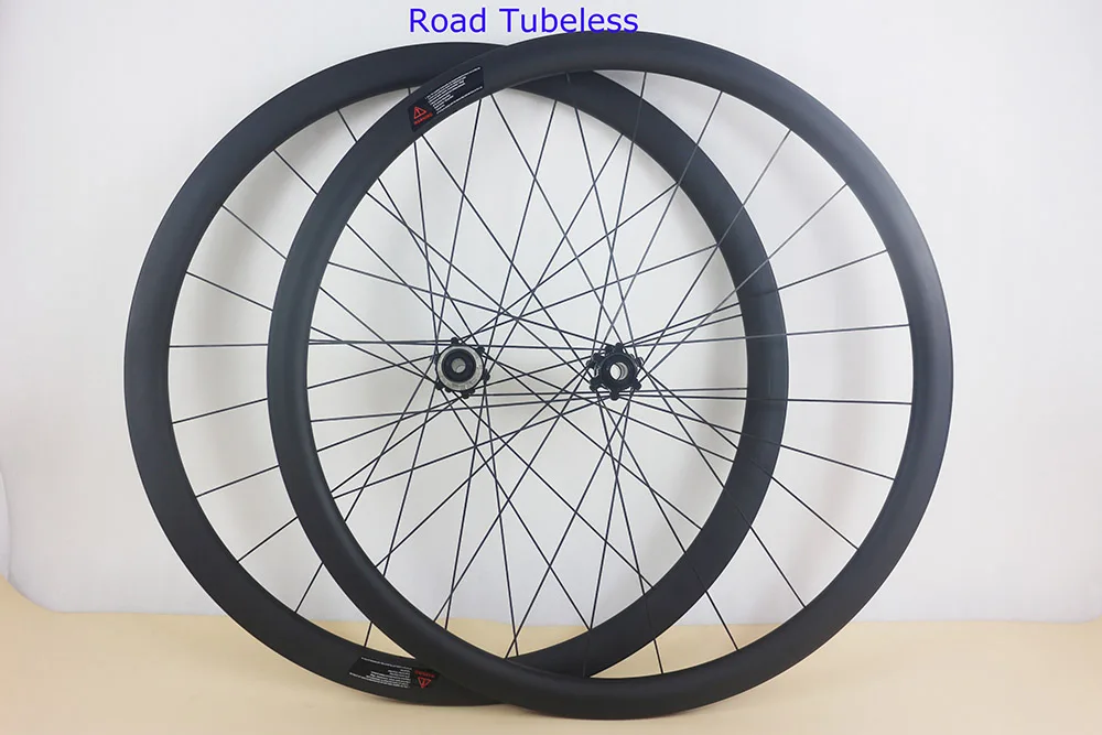 

38mm Tubeless wheelset 25mm wide clincher road disc bike wheel Straight pull CenterLock hub 24 spoke holes front 15mm rear 142mm