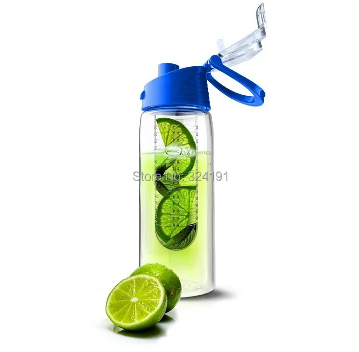 

eco-friendly Tritan BPA Free plastic cup Water Bottle lemon Juice maker Bottles with Handle , 700ml Infuser fruit Water Bottle
