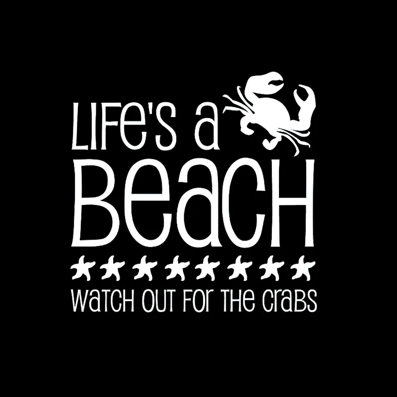 YJZT 18*17 6 см Life's A BEACH Watch Out для краба модная Виниловая наклейка стайлинга