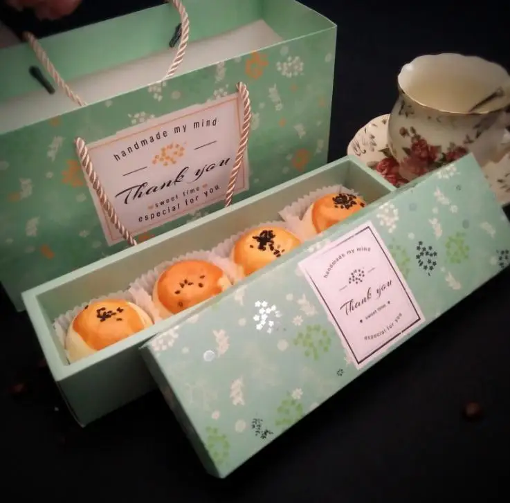 100 шт. 24 2*7 2*5 см бумага Macaron коробка Шоколадный торт печенье упаковочная для