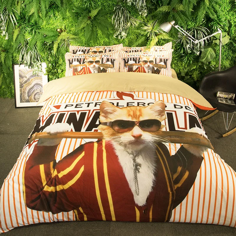 3D постельных принадлежностей Симпатичные Звезды собака постельное белье 3/4 шт.