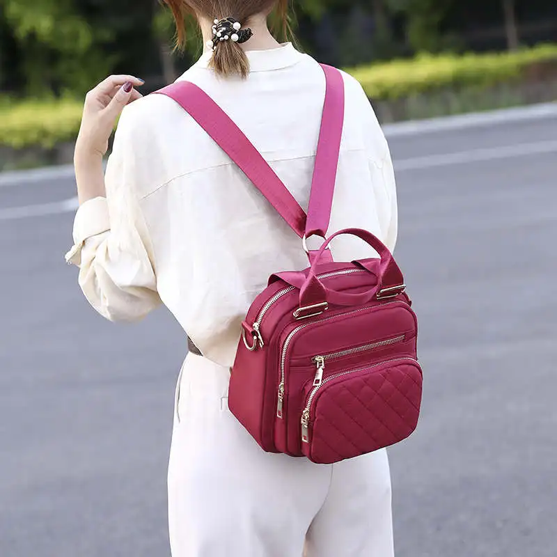 High Quality Waterproof Nylon Women Backpack Female Small Bagpack for Teenager Girl Multifunction Multi-pocket Backpacks | Багаж и сумки