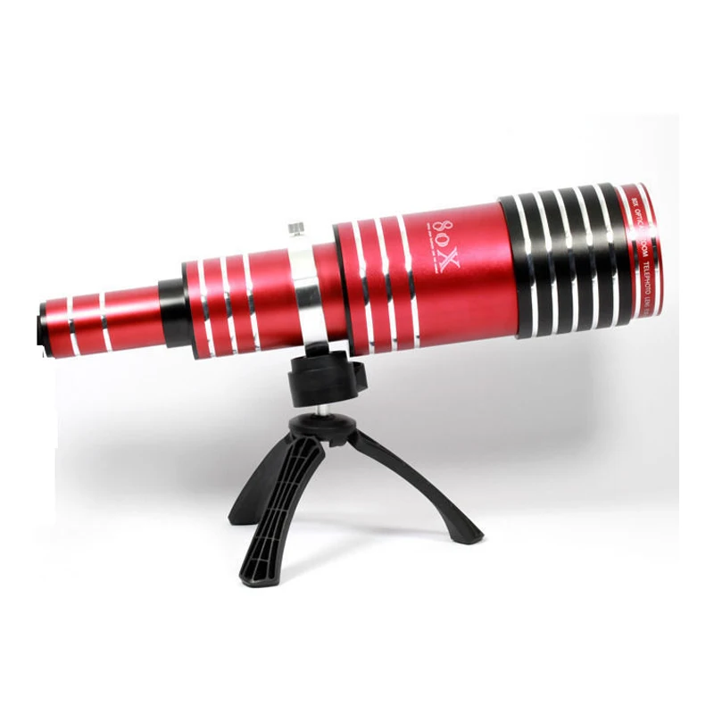 Универсальный алюминиевый супер 80X оптический зум телескоп телеобъектив линзы