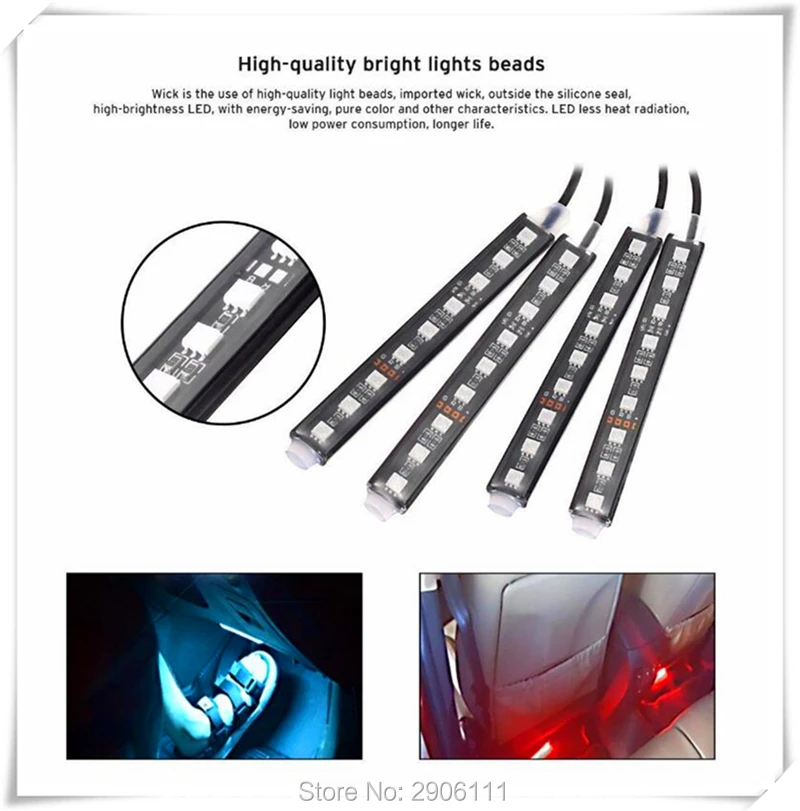 Цветная светодиодная подсветка для украшения интерьера автомобиля fiat punto 500 bravo