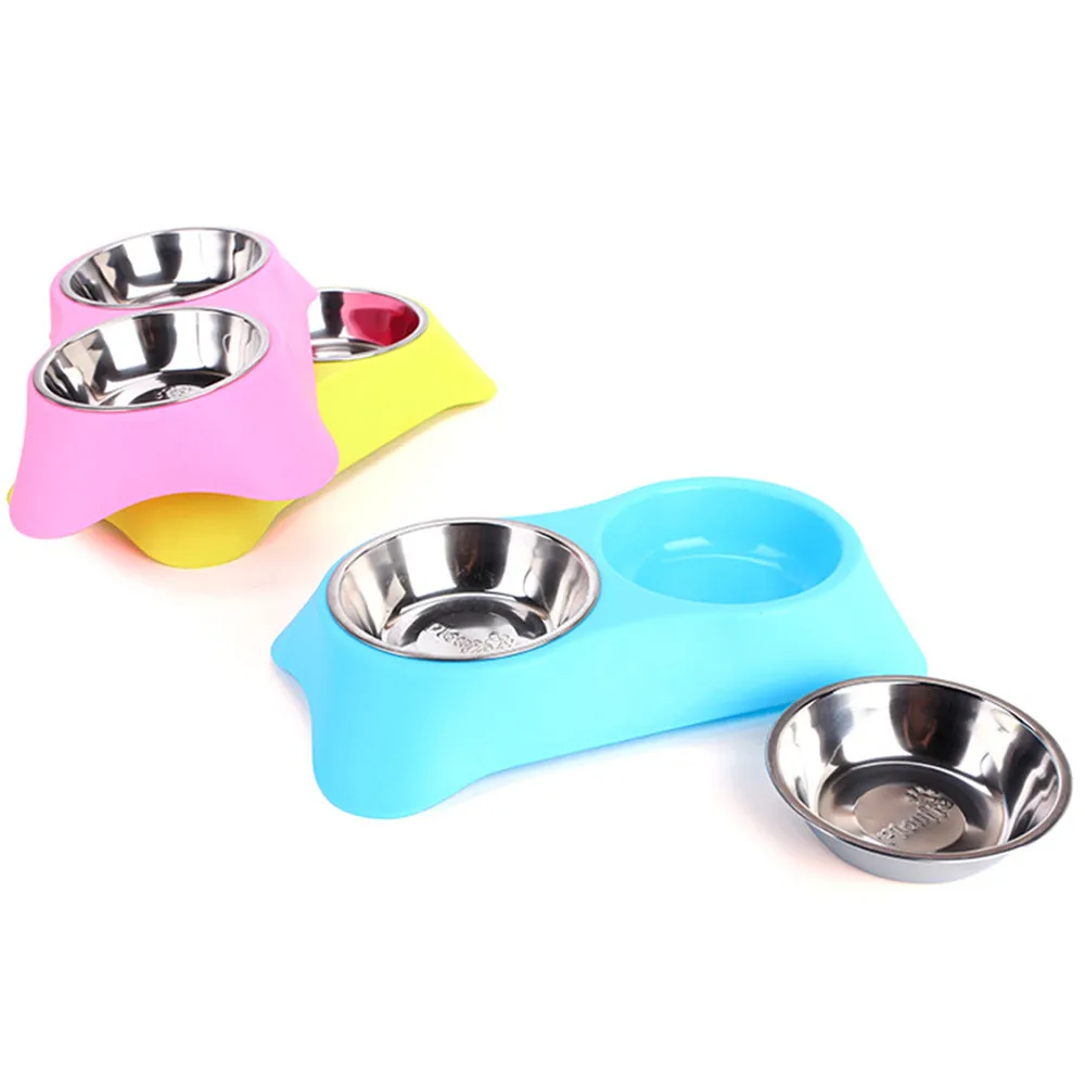 

Stainless Steel Color Spray Paint Pet Dog Bowls Puppy Cats Food Drink Water Feeder Pets Supplies Non-slip Feeding Dishes