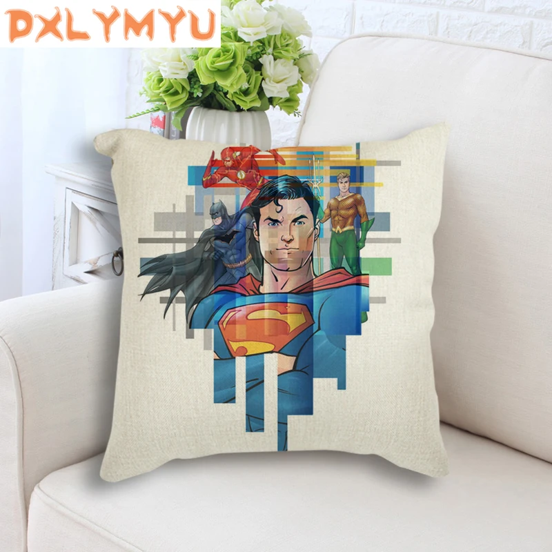 Бэтмен Супермен Лига Справедливости DC Comics Чехлы для подушек подушка супергероя декоративные бежевые Льняные Наволочки Чехол