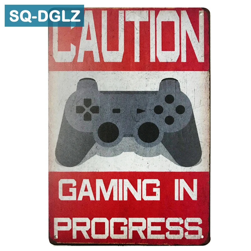 [SQ DGLZ]CAYTION игр в настоящее время металлический знак Ретро Бар Декор для стен