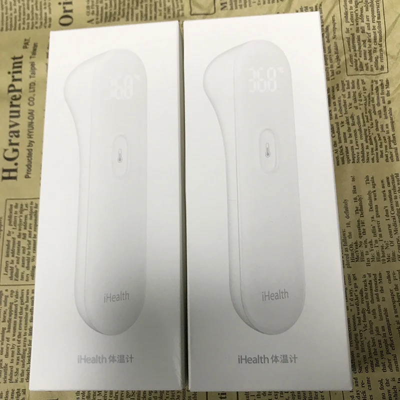 Розничная коробка Xiaomi iHealth термометр с точным цифровым термометром инфракрасный клиническое Бесконтактное измерение с светодиодный четким считыванием
