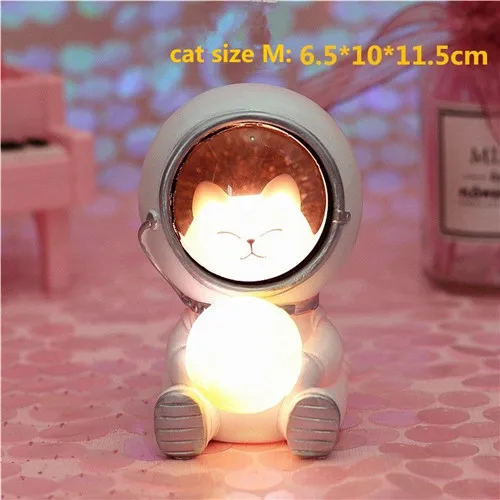 cat size M Galaxy Guardian светодиодный Ночной светильник мультфильм детские Звезда лампы в виде Луны астронавт Настольный декоративный светильник s для малышей и детей постарше детские игрушки подарок на день рождения - Испускаемый цвет: cat size M