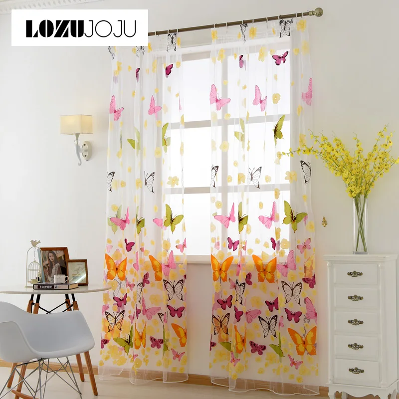 Романтическая оконная панель LOZUJOJU на заказ готовая продукция тюль с бабочками