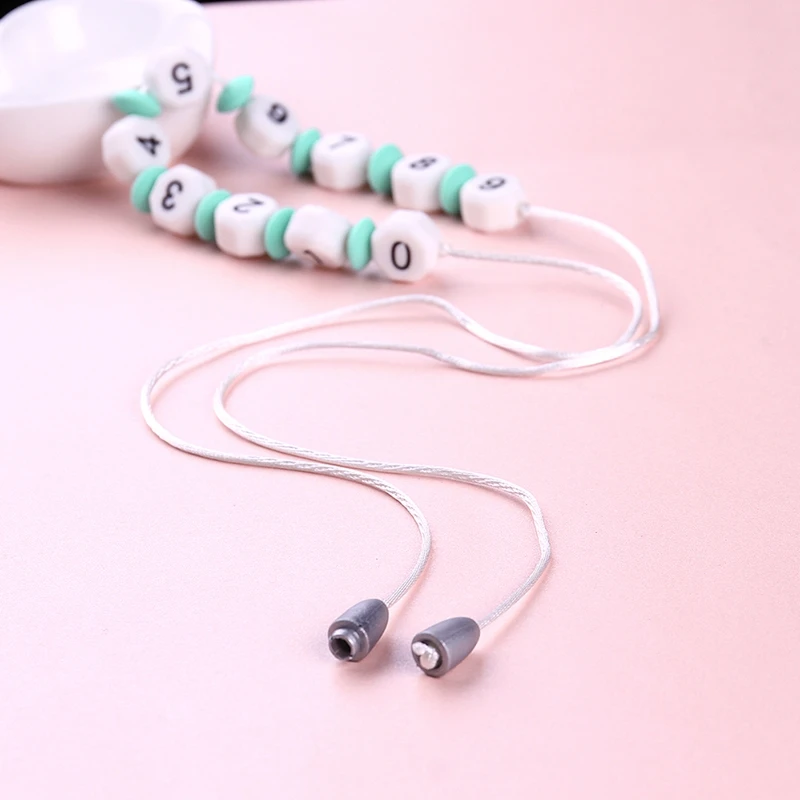 Детские Еда Класс силиконовые жевать Бусины цифровой ожерелья Силиконовые