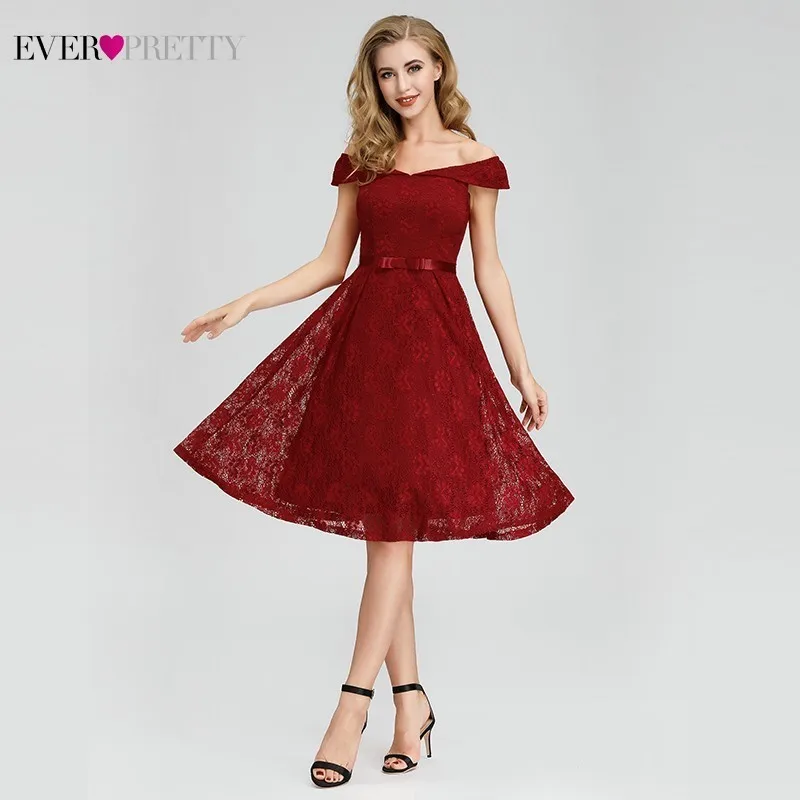 Элегантные короткие кружевные коктейльные платья Ever Pretty A-Line с v-образным вырезом и рукавом-крылышком сексуальные женские летние вечерние платья Robe De Cocktail