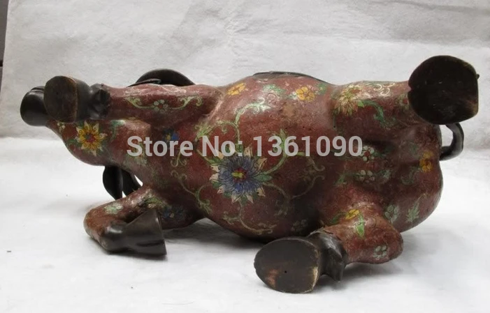 Xd 00827 Китай Классическая Бронза Медь cloisonne Rolay Palace carabao Статуэтка крупного