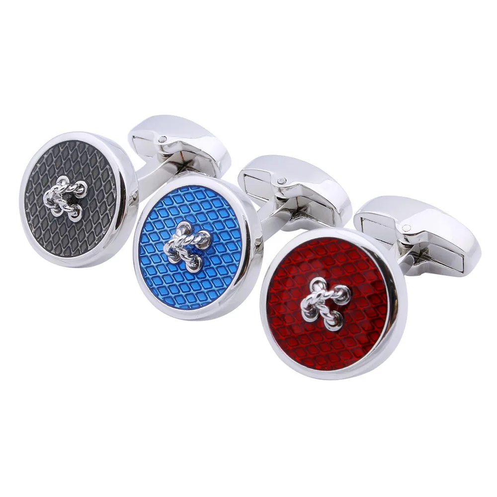 Популярные трендовые круглые запонки модные китайские с узлом эмаль вечный