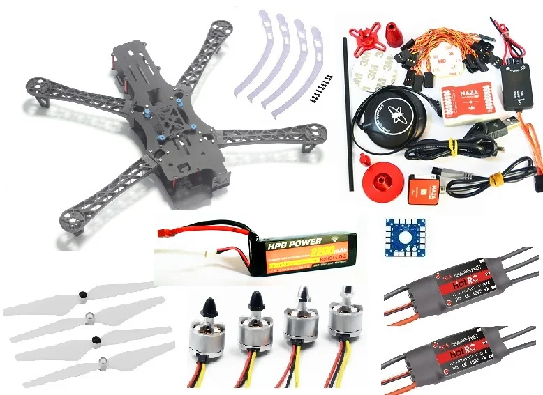 Комплект рамок для квадрокоптера FPV X500 500 мм мотор 2212 30A ESC Naza M Lite плата контроллера