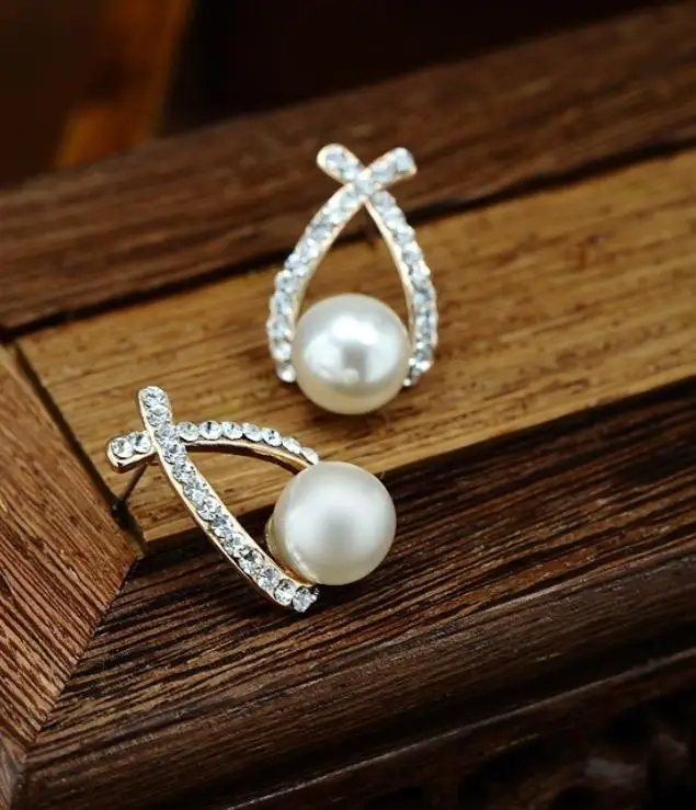 Корейский крест жемчужина флэш серьги | Украшения и аксессуары