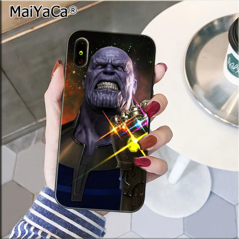 MaiYaCa Marvel Thanos Infinity мягкий резиновый чехол для телефона iPhone 8 7 6 6S Plus 5 5S SE XR X XS MAX Coque Shell