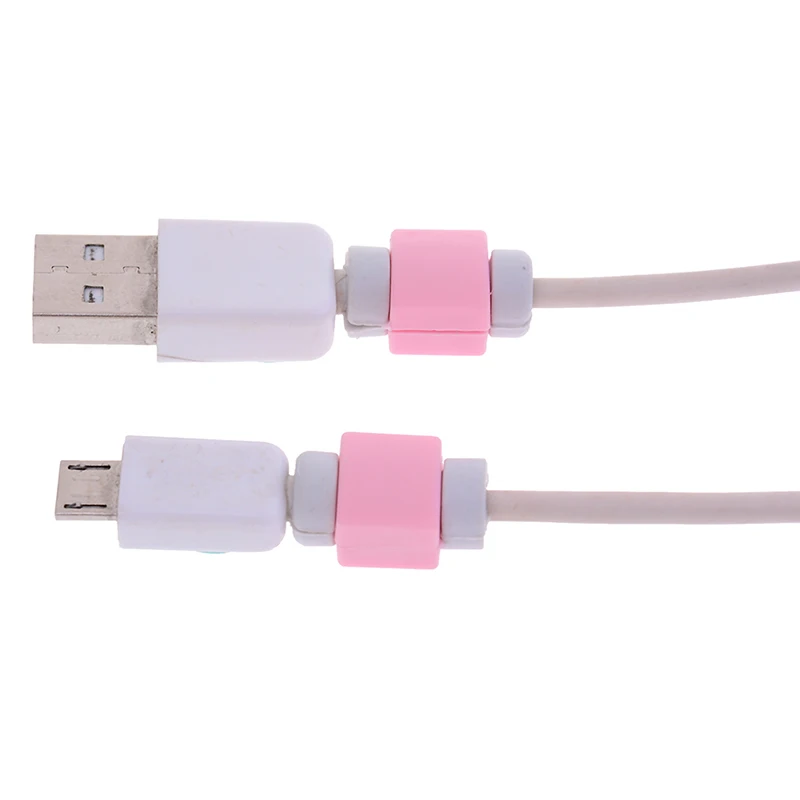 5 шт. милый силиконовый защитный кабель USB для наушников пластиковый шнур