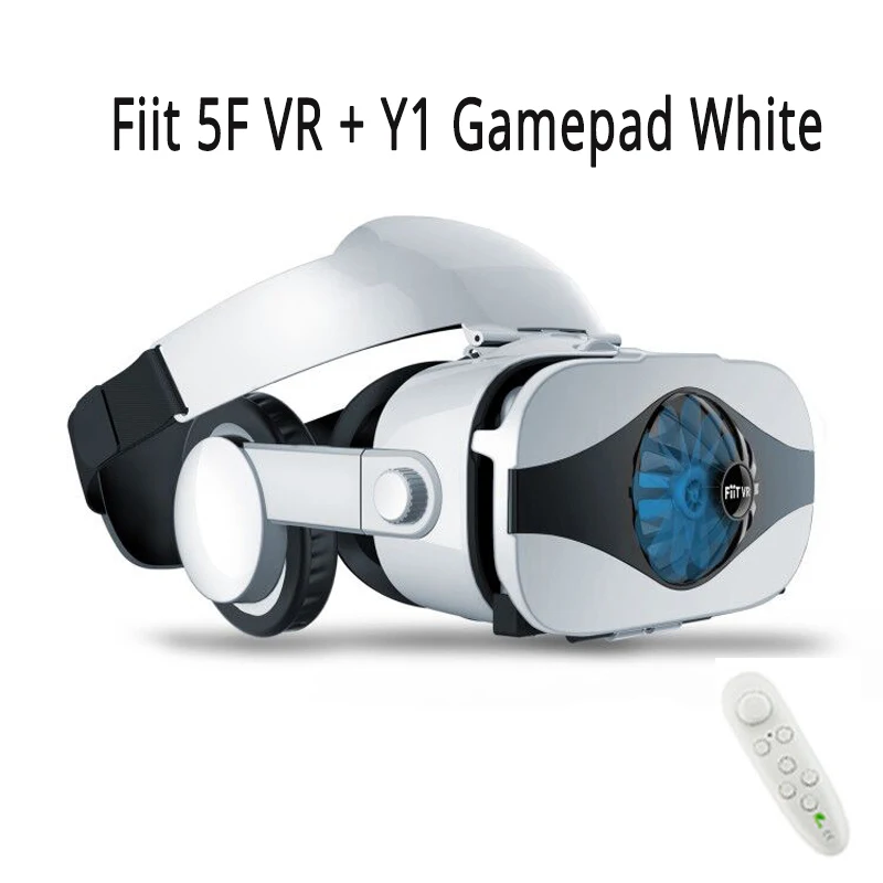 With Y1 White Fiit 5F шлем 3D VR очки виртуальной реальности Гарнитура для iPhone huawei Android смартфон очки Lunette Ios - Цвет: With Y1 White