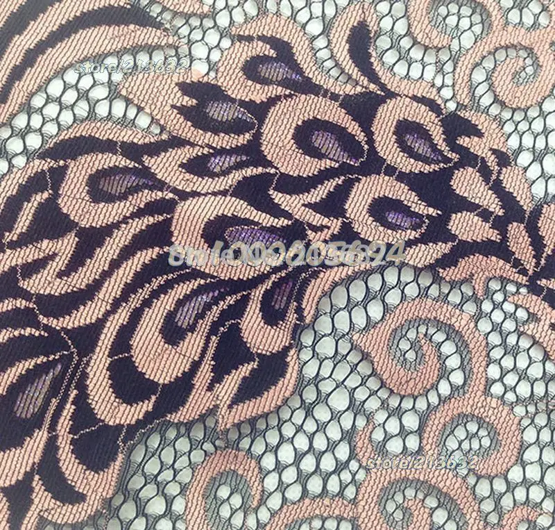 PQYY42 The peacock totem eyelet lace cloth heavy embroidery senior custom clothing fabrics african cord tecido feltro tela | Дом и сад