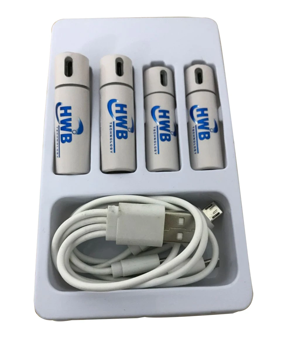 1 упаковка(4 шт.) AA 1,5 V 1200mAh USB перезаряжаемый литий-полимерный аккумулятор быстрая зарядка от Micro USB кабель для электроники