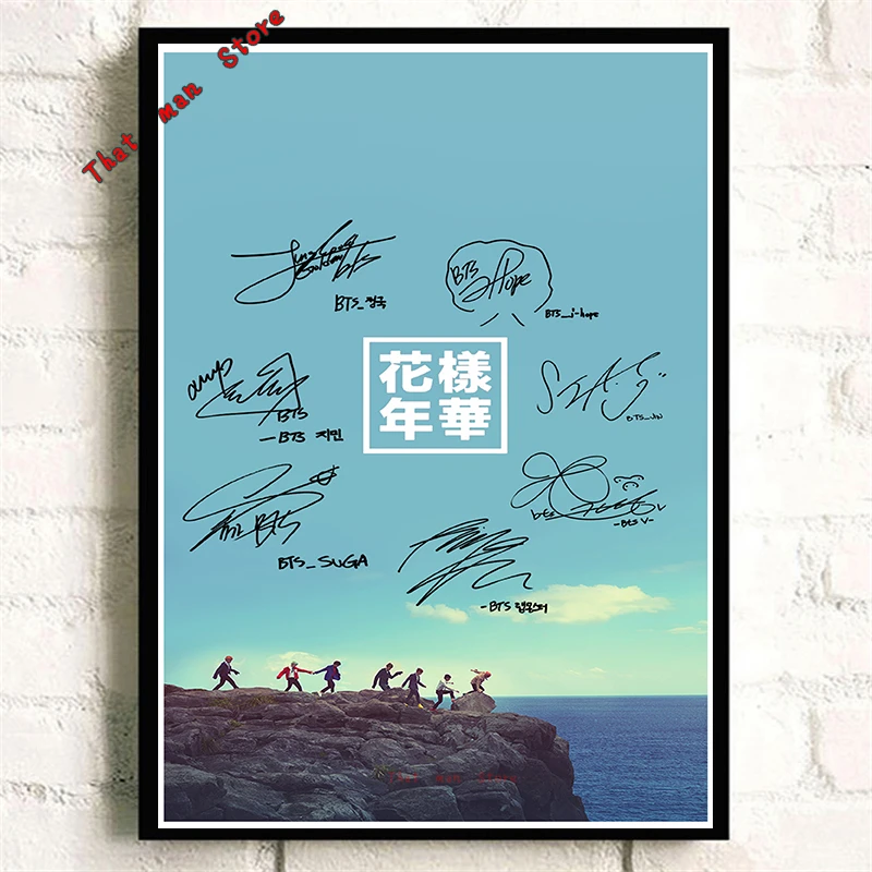 Kpop bangtan мальчики ясное изображение наклейки на стену украшение дома высокое качество принты RM Jimin Jin бумага с покрытием для домашнего искусства бренд