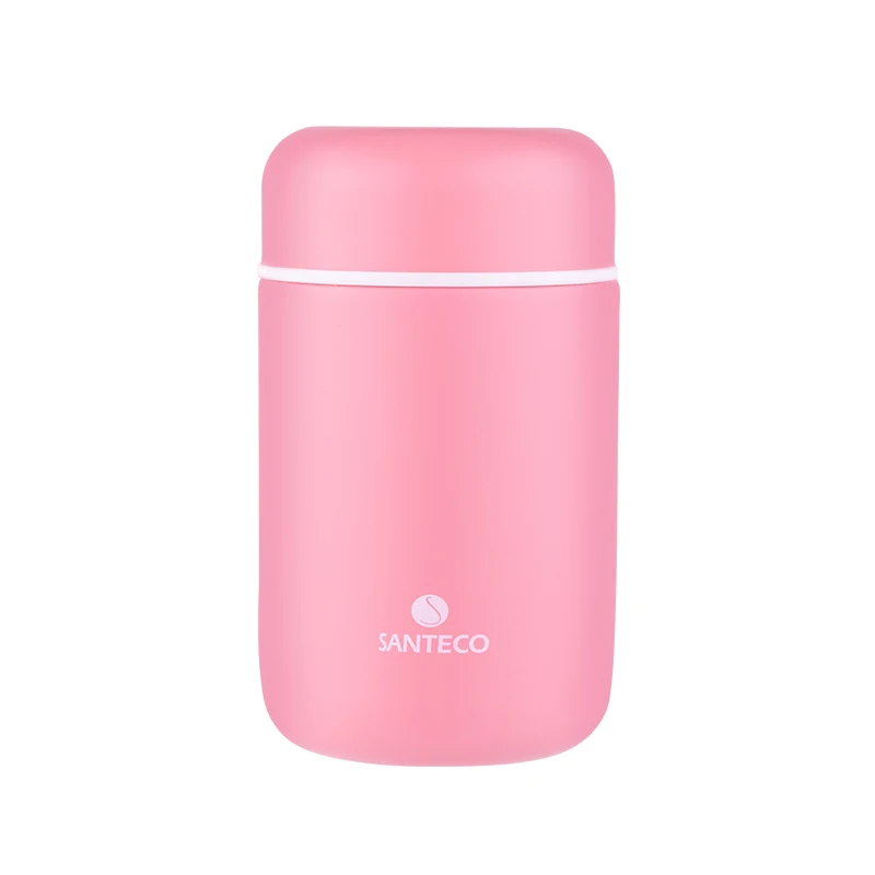 Pink Santeco 410 мл Термос для еды герметичный из нержавеющей стали детский портативный контейнер для еды для пикника и школы - Цвет: Pink