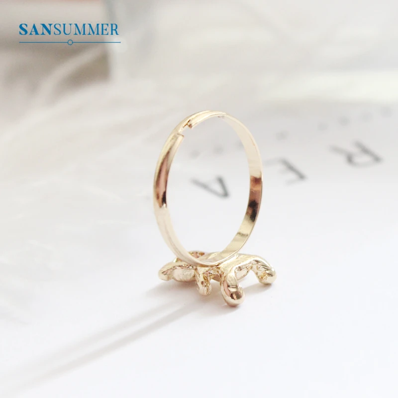 SANSUMMER женские кольца темперамент милые дикие простые кольца с медведем романтические дизайнерские ювелирные изделия Роскошные модные кольца с животными 6784