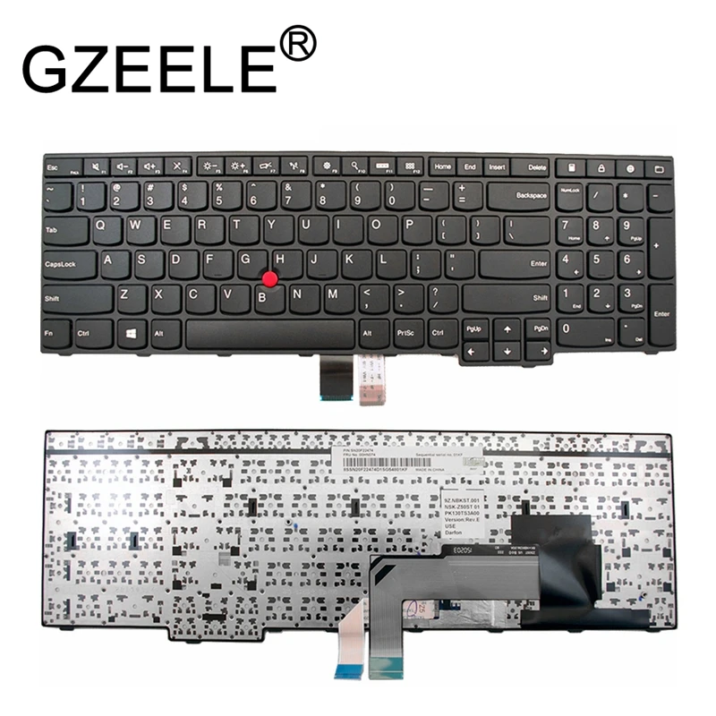 GZEELE новый для IBM Lenovo Thinkpad E560 E560c Клавиатура ноутбука US Макет черный W/рамка 00HN074 |