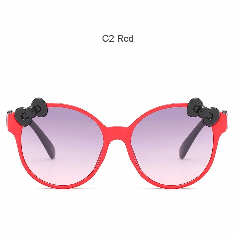 C2 Red MYT_0097 детские солнцезащитные очки с бантом, очки детские для мальчиков и девочек, солнцезащитные очки для девушек UV400 - Цвет линз: C2 Red
