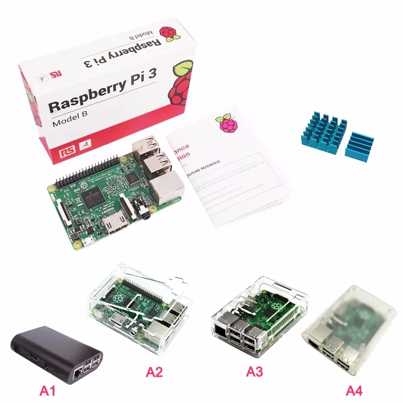 RS Версия Raspberry Pi 3 Model B+ ABS чехол акриловый чехол+ алюминиевый синий радиатор для RPI 3 с бесплатной доставкой