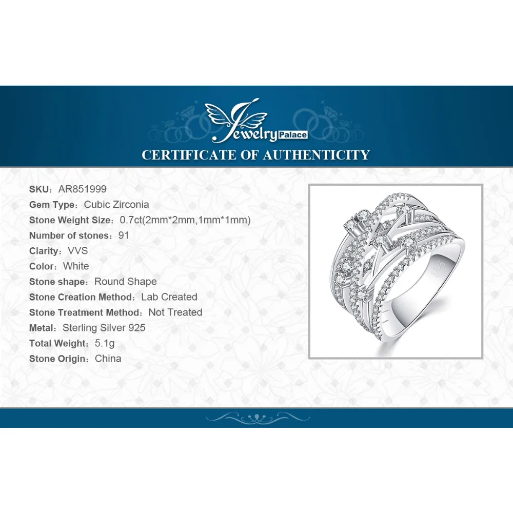 JewelryPalace роскошный круглый широкая полоса коктейльное кольцо для Для женщин