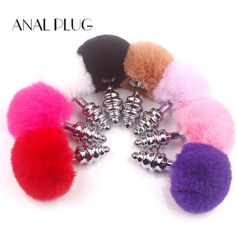 Анальная пробка металлическая из нержавеющей стали в форме кролика хвост