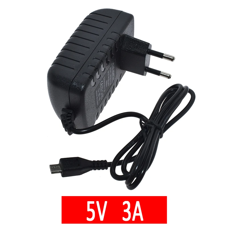 100-240V AC к DC постоянного тока, адаптер питания зарядное устройство адаптер 5В 9В 12В, 1A 2A 3A 0.5A ЕС Штекер 5,5 мм x 2,5 мм разъем Micro USB для Arduino - Цвет: 5V 3A