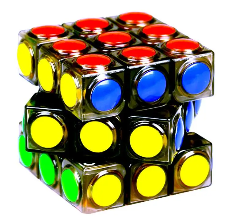 Фирменная Новинка YJ прозрачный Magic Cube 3x3x3 Скорость Головоломка Куб игра в горошек