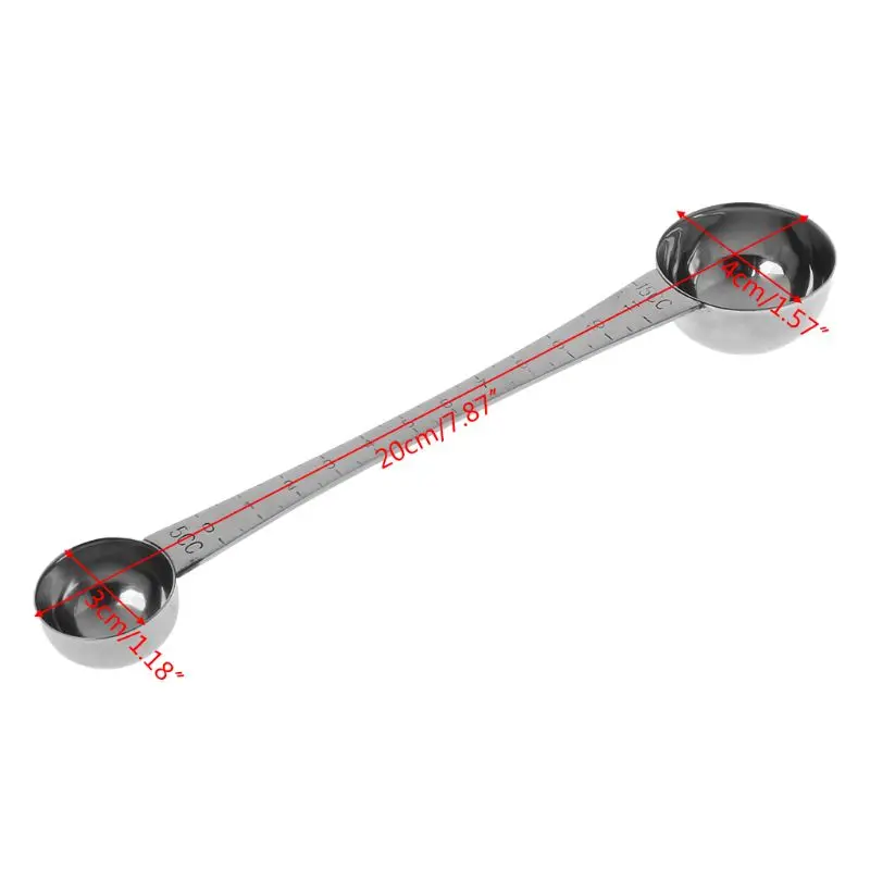 

Stainless Steel Double Ends With Scale Measuring Spoon Coffee Scoop Tablespoon