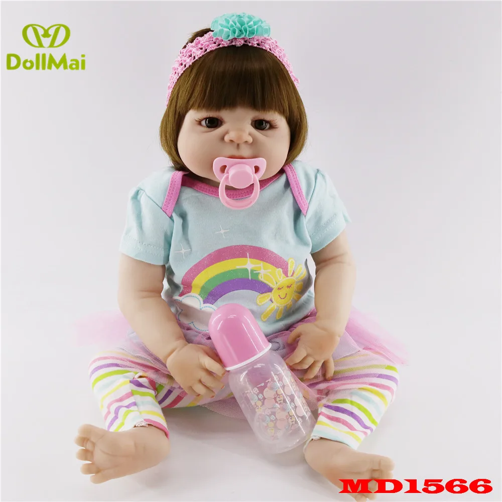 

57CM Real Full Body SIlicone Girl Reborn Babies Doll Bath Toy Lifelike Newborn Princess Baby Doll Bonecas Bebes Reborn Menina