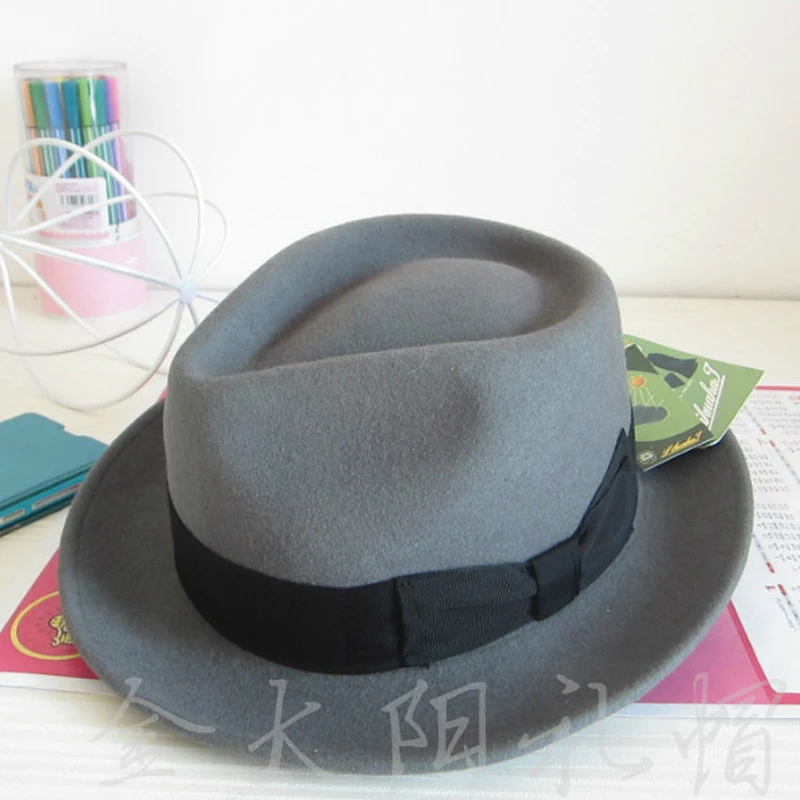 LIHUA бренд trilby шляпа котелок из шерсти шляпа вечерние модные фетровые шляпы серого цвета мужская шляпа Федора