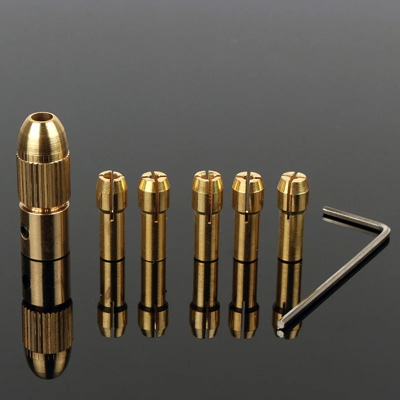 

7pcs 1mm-3mm Brass Drill Rotary Tool Accessories Mini Drill Chucks Adapter Drill Chuck Set With Mini Wrench