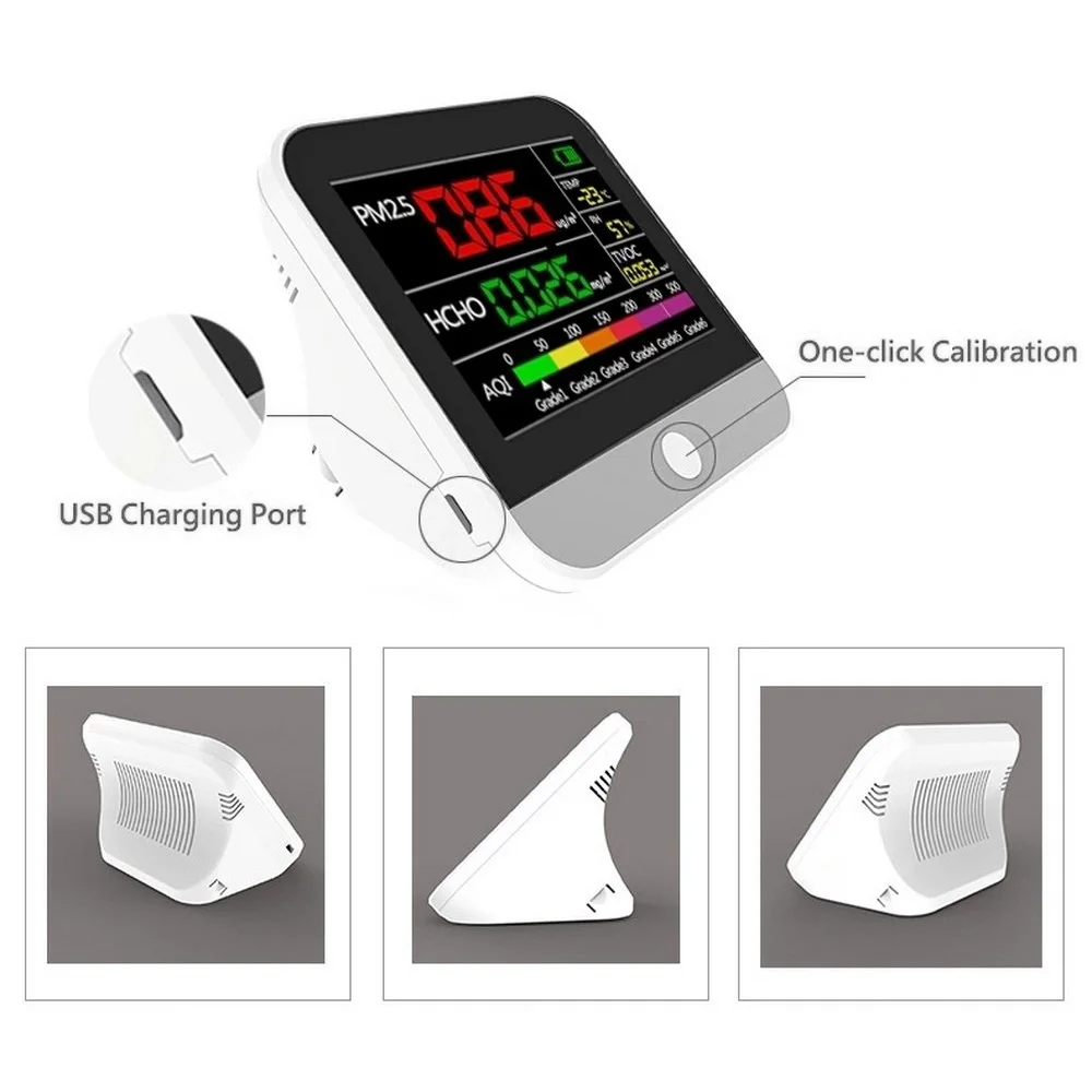 HCHO PM2.5 детектор термометр гигрометр TVOC формальдегид газовый анализатор