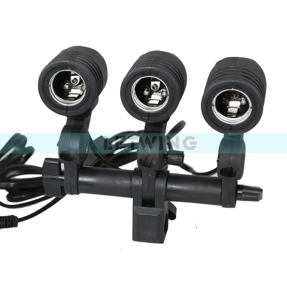 Поворотный адаптер для лампы E27 с тремя головками держатель вспышки кронштейн