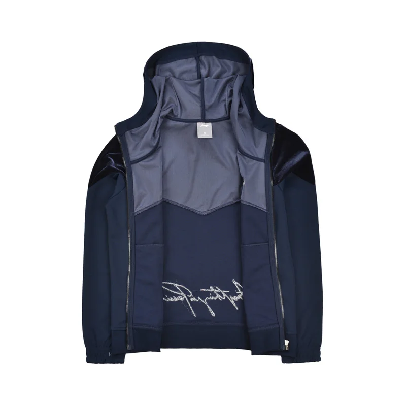 Li-Ning/женские модные свитера-худи на молнии повседневные Бархатные лоскутные