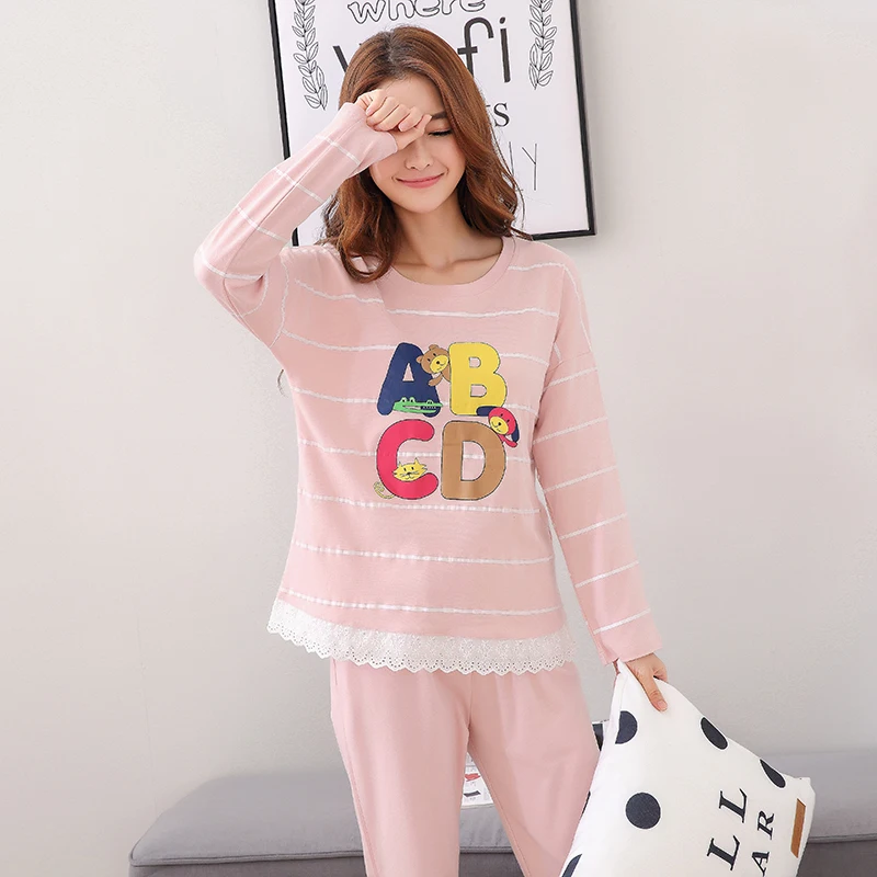 Susandick 2017 высокое качество Для женщин хлопковые пижамы с длинным рукавом