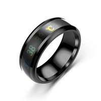smart temperature stainless steel ring couple lover color change mood unisex ring hand jewelry accessories assassins creed